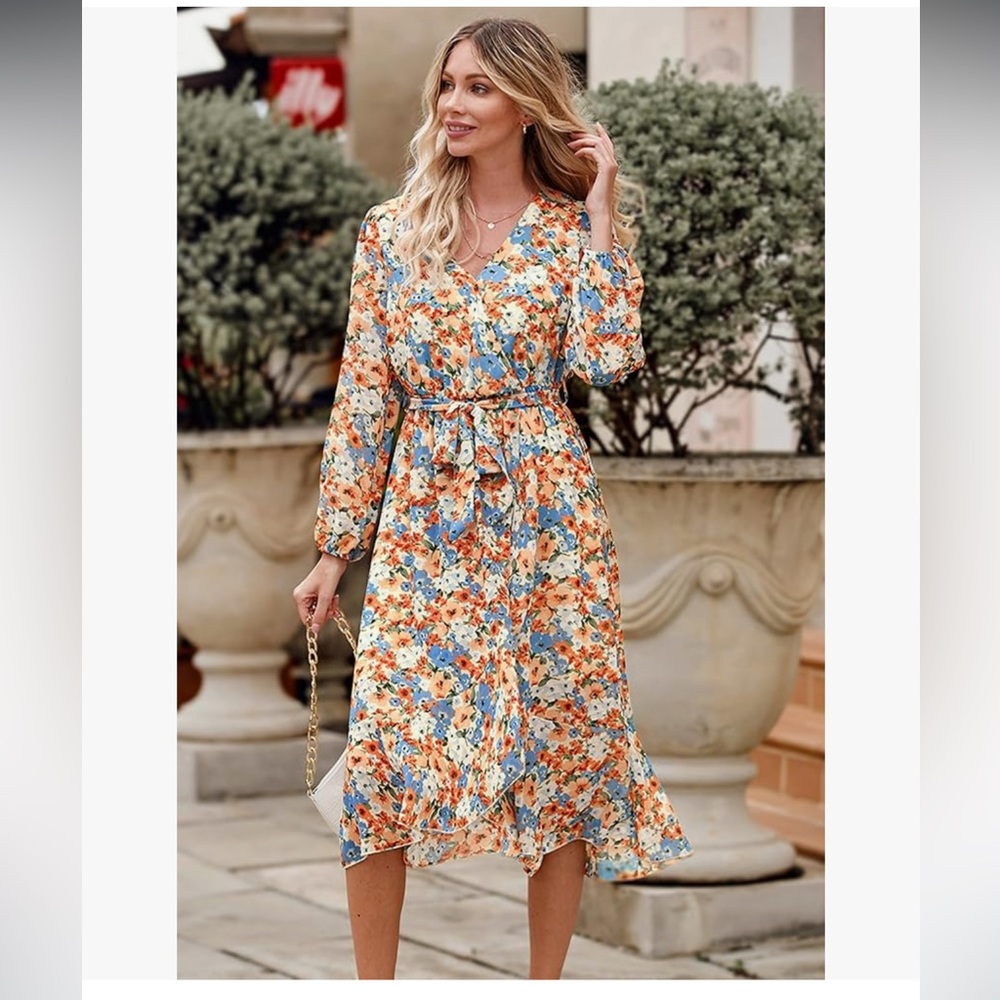 NWT Pretty Garden Floral belted maxi dress - XL